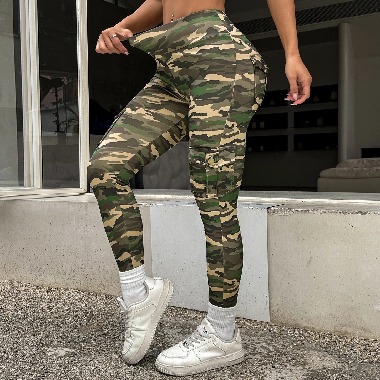New Camouflage Printed Yoga Pants Women's High Waist Butt Lifting Workout  Tights Push Up Fitness Leggings Gym Activewear