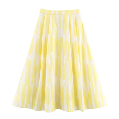 Women's Skirts Summer 2025 New Print Elegant Women's High Waist Skirts Chic Casual Joker Summer Travel Youth Skirts