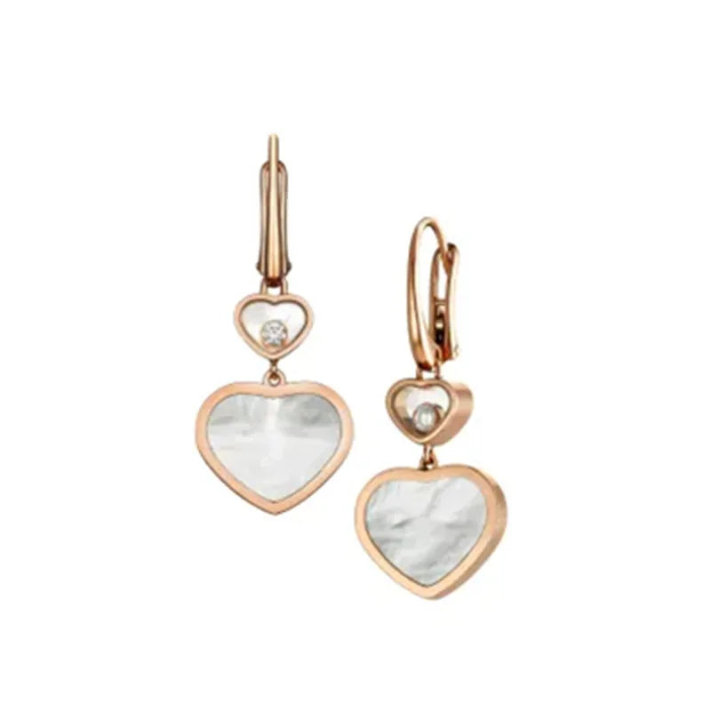 Heart Earrings for Women, 18K Gold Plated Diamond Heart Stud, Fashion Minimalist Versatile Dangle, Gift for Her Girlfriend