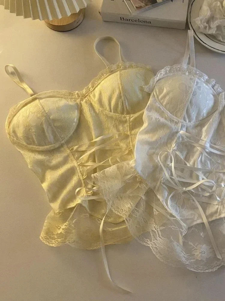 Clothes blouses sexy crop tops women corset lace bandage T-shirt camisole woman sling tank top fashion sleeveless waistcoat