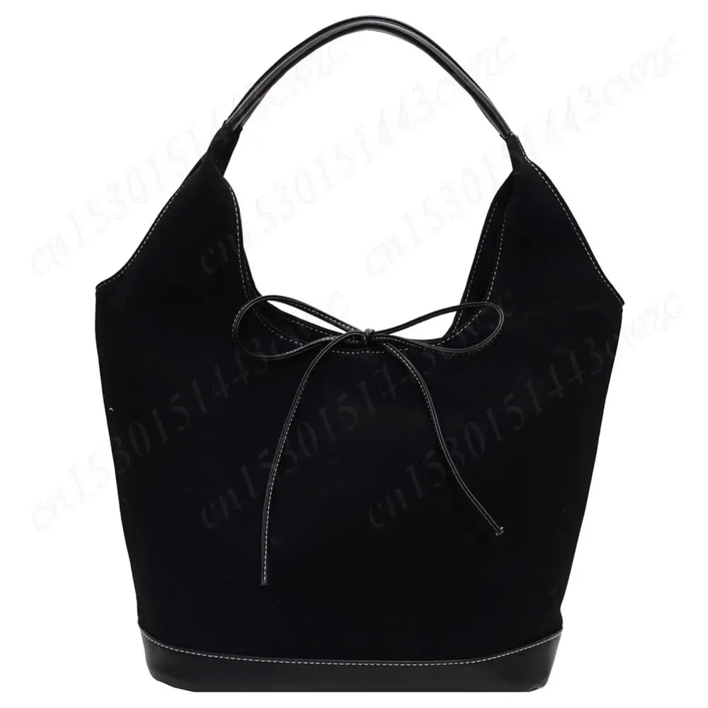 Women PU Tote Bag Designer Shoulder Bags Fashion Bucket Bag Large Capacity Suede Tote Purse Handbag Stylish Commuting Bag