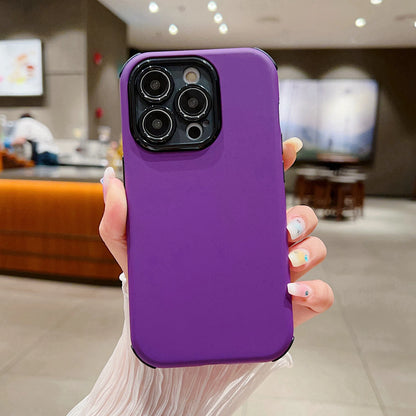 Fashion Purple Pink Soft Phone Cases for iPhone 15 11 12 13 14 Pro Max Plus Shockproof Back Armor Lens Protection Cover Bumper