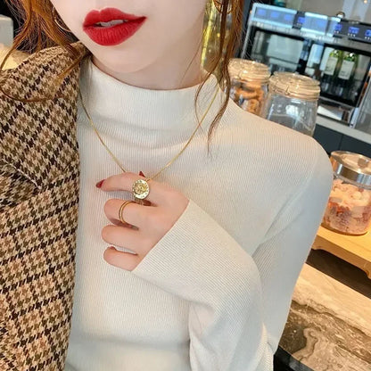 Tops Woman Trending Clothing Polyester Long Sleeve T Shirt for Women Autumn Winter Korean Reviews Many Clothes Emo Cheap Style