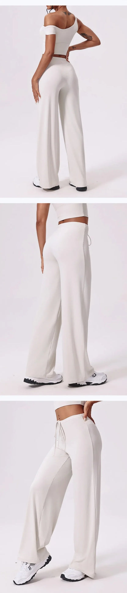 Yoga Pants Sports Fitness Thin Breathable Wide-leg Loose Sports Flared Trousers Outdoor Running Straight-leg Trousers for Women