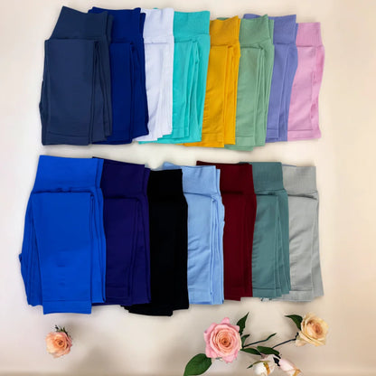 Woman Low Yoga Pants Tummy Control Squat Proof Gym Fitness Workout Scrunch Butt Tights Seamless Sports Leggings