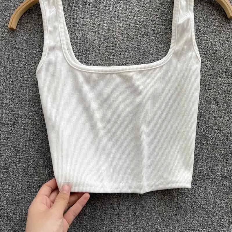 Tank Top Women Sexy Backless Y2k Top Slim Fit Bottoming Blouse Solid Crop Top Sleeveless Camis Mujer