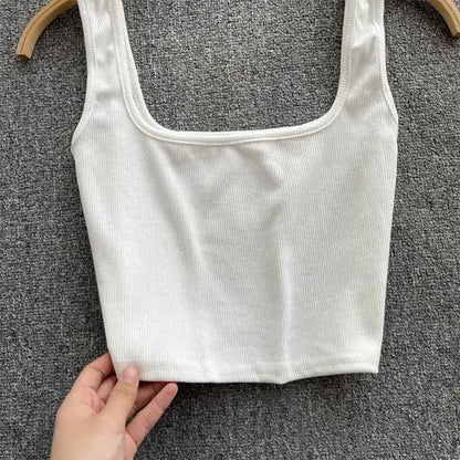 Tank Top Women Sexy Backless Y2k Top Slim Fit Bottoming Blouse Solid Crop Top Sleeveless Camis Mujer