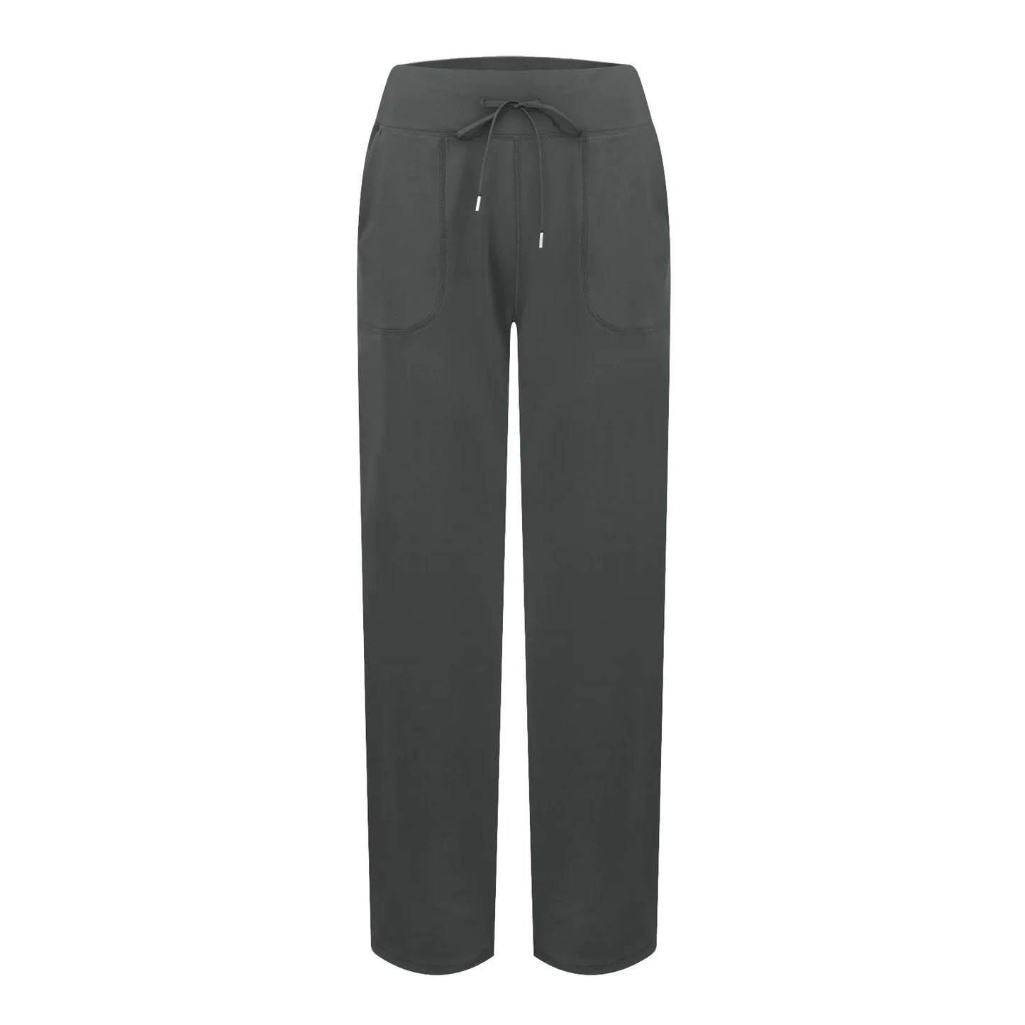 Wide Leg Yoga Pants For Women Solid Color High Waist Sweatpants With Pockets Stretch Comfy Workout Sports Trousers