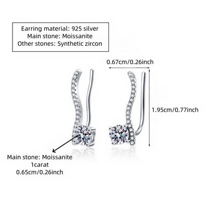 925 silver 0.5 carat * 2 linear earrings simple and casual personality avant-garde fashion high quality couple earrings