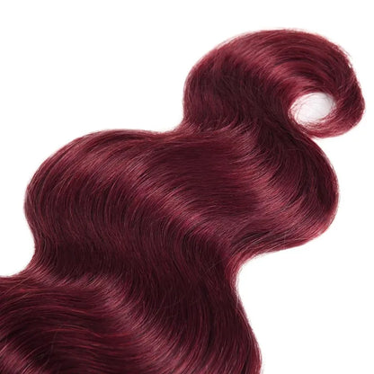 Human Hair Bundles 12-26 Inches Wine Red Bundles Body Wave Hair Weave 100% Brazilian Human Hair Extensions 1PC/100g 99J