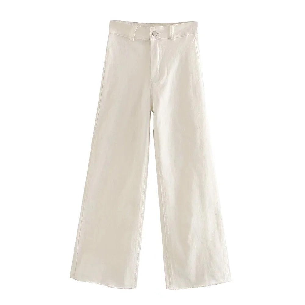 2023 New Women's Wear High Quality Fashion High Waist Straight Slender Wide Leg Jeans