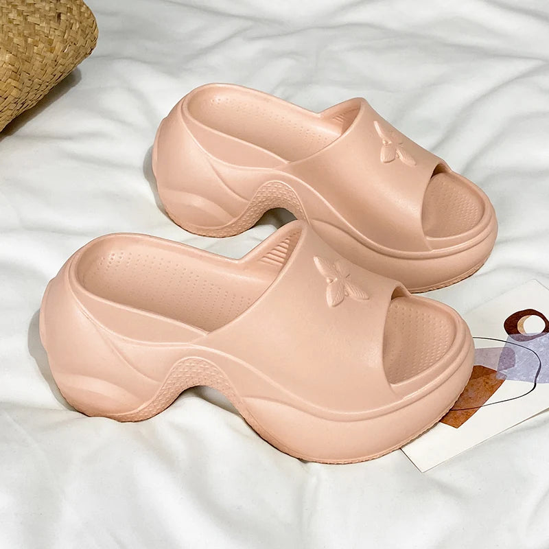 Women's Shoes 35-40 Spring Platform Clover Slippers High Heels Breathable Sandals Street Casual Shoes New Soft Soles