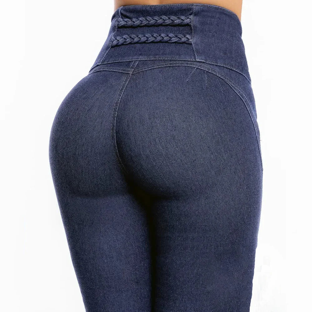 2025 Skinny Jeans For Women Stretch Gray and Blue Denim Sexy High Waist Slim Female Fashion Office Trendy Waisted Vintage Pants
