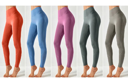 Women High Waist Yoga Pants Leggings with Back Pocket Running Cycling Breathable Sports Leggings Fitness Workout Gym Clothing