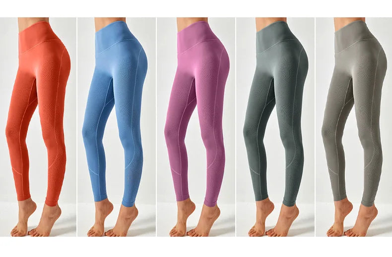 Women High Waist Yoga Pants Leggings with Back Pocket Running Cycling Breathable Sports Leggings Fitness Workout Gym Clothing