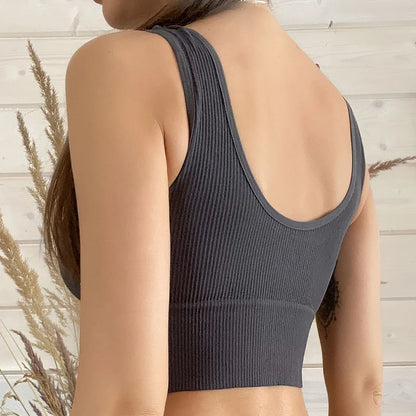 Women Tank Tops Streetwear Push Up Cropped Top for Female Padless Bralette Sexy Backless Lingerie Fashion Solid Camisole Girl