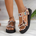 Women's Shoes 2025 Open Toe Women's Sandals Summer Bohemian Mixed Color Soft Sole Lightweight Casual Comfortable Flat Sandals