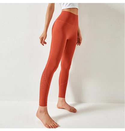 Women High Waist Yoga Pants Leggings with Back Pocket Running Cycling Breathable Sports Leggings Fitness Workout Gym Clothing