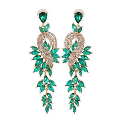 1 Pair Dangle Earrings Faux Crystal Stud Earrings Jewelry Elegant Long Drop Earrings Brincos Pendant Jewelry Ear Accessories