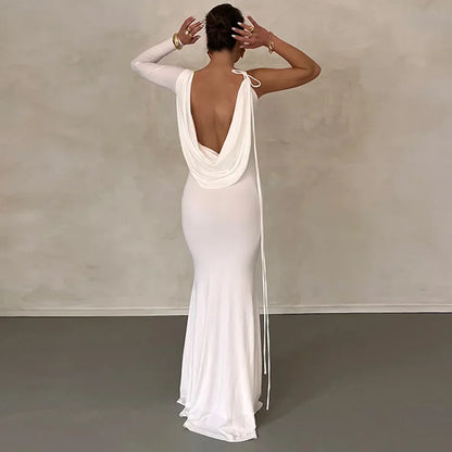 Maternity Dresses Fashionable and Sexy Pure Color One Shoulder Body con Maternity Dress for Photography and Parties