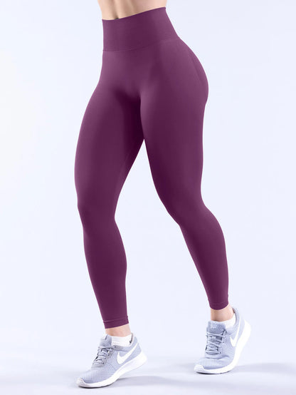 Women's Solid High Waisted Yoga Pants Butt Lifting Tummy Control Stretchy 4-Way Stretch Workout Leggings breathable Gym Fitness