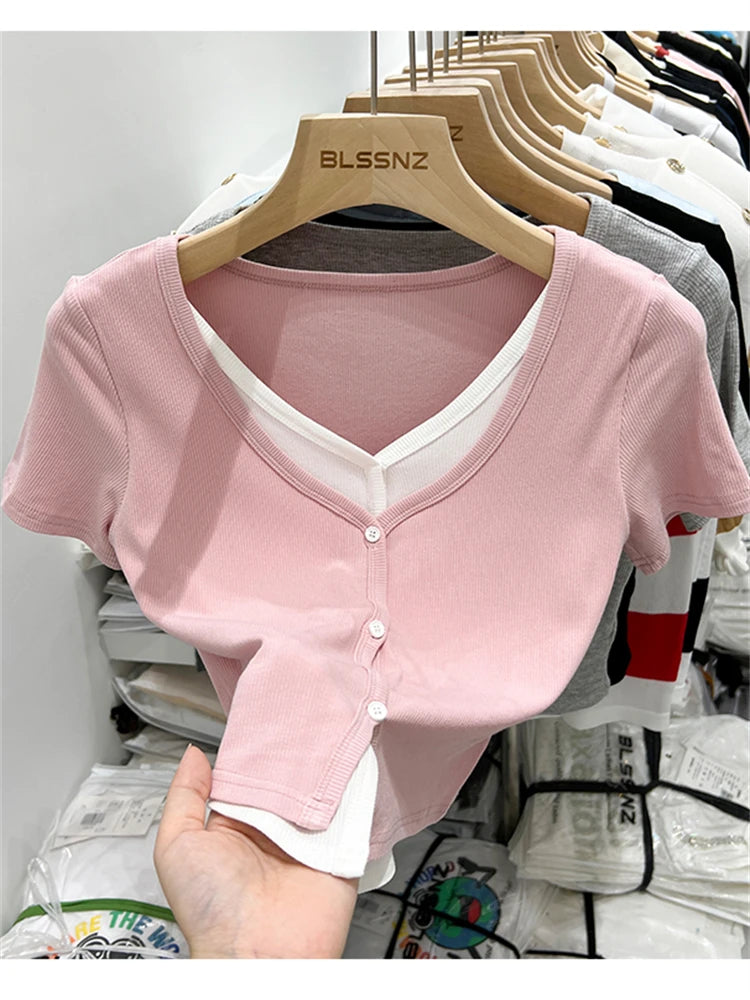 Summer Women T Shirt T-Shirt Woman Clothes Tops Tshirt Female Crop Top Tees Y2k Para Mujer Ropa De Mujer Roupas Feminina Traf