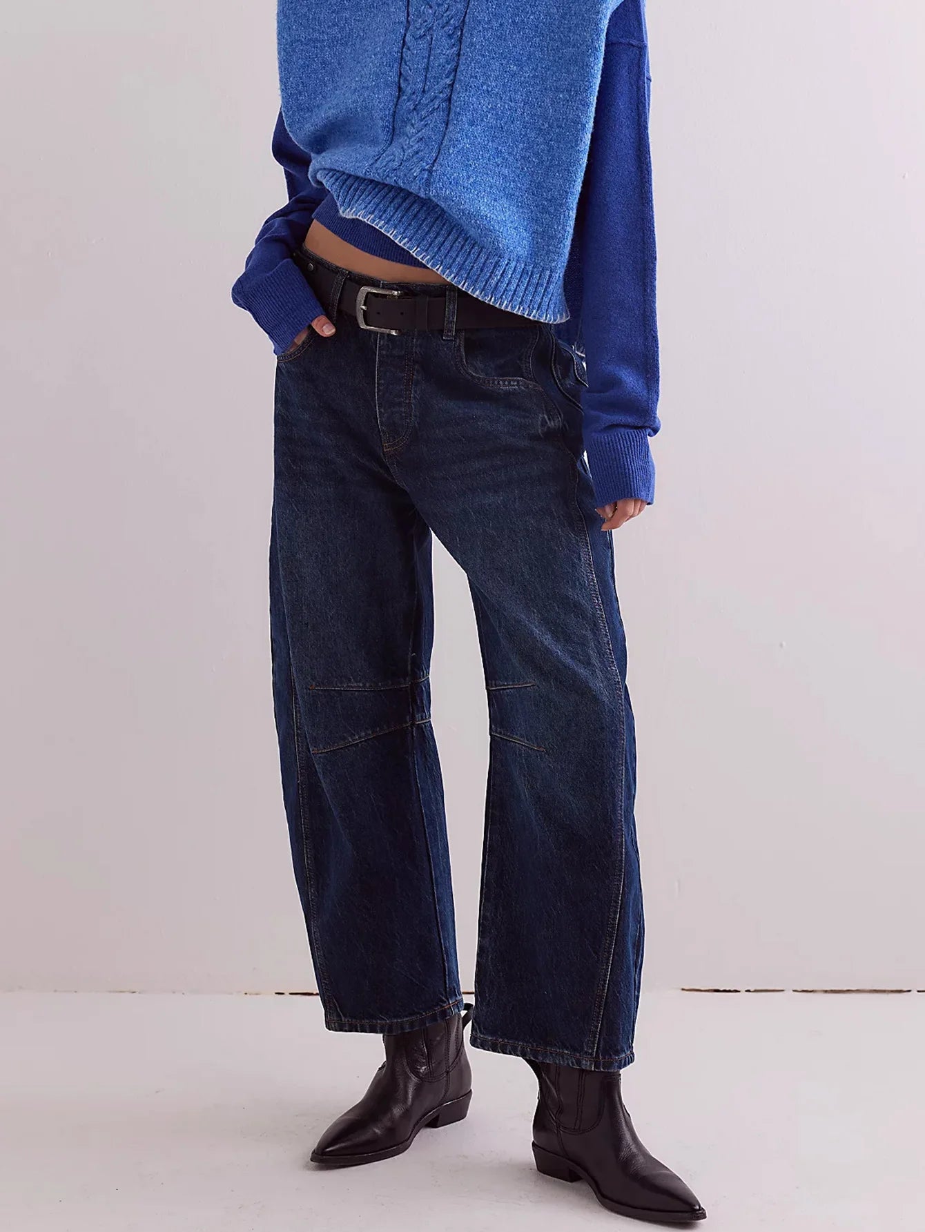 Women's Four Seasons New Fashion Low-rise Jeans Casual Loose Wash Wide-leg Pants Women's Simple Comfortable Straight Leg Jeans