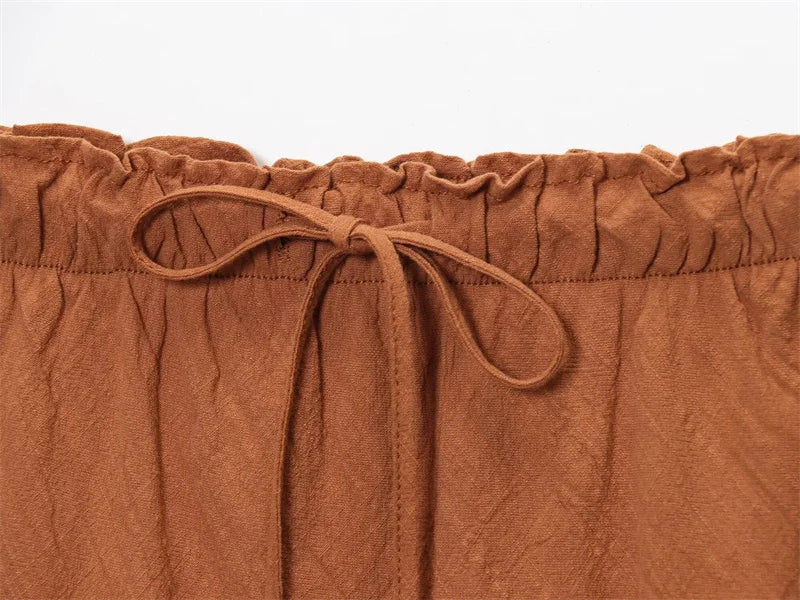 Women's Skirt New Fall 2025 Solid Color Drawstring Design Skirt Skirt Casual Fashion Personality Versatile