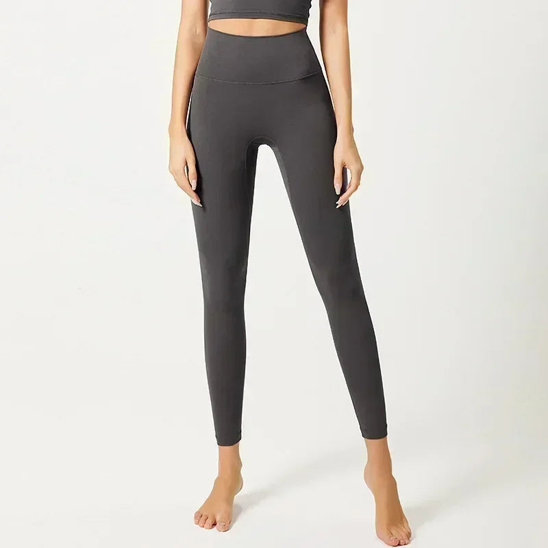 Yoga Pants No Embarrassment Line Sports Fitness Pants Tight Peach Lift Hip High Waist Nude Yoga Leggings