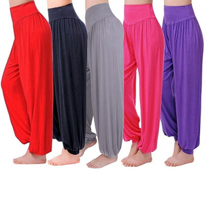 Women's Comfy Harem Yoga Loose Long Pants Belly Dance Boho Sports Wide Trousers Bloomers Dancewear Lady Sweatpants Harlan Pants