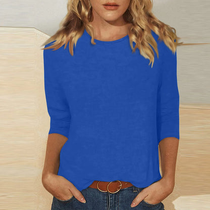 Women Summer Tops Round Neck Three Quarter Sleeve Comfortable Print T Shirt Blouse Women T Shirt muticolor t shirt tops