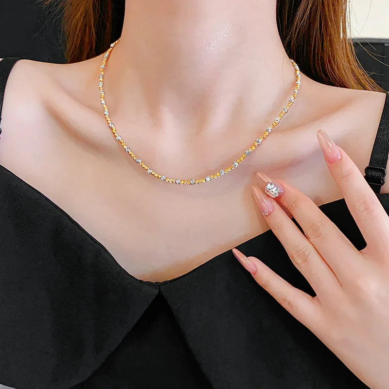 French 2024 New Necklaces for Women Simple Fashion Design Sense Collarbone Chains Versatile Luxury Jewelry Wholesale