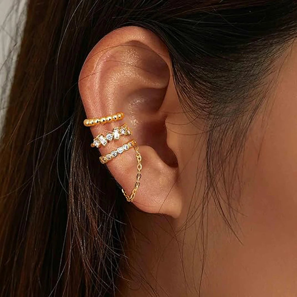 Ear Cuff Earrings for Women Non Piercing 14K Gold Plated Ear Cuff for Non Pierced Ears Clip on Cartilage Earring Dainty Earrings