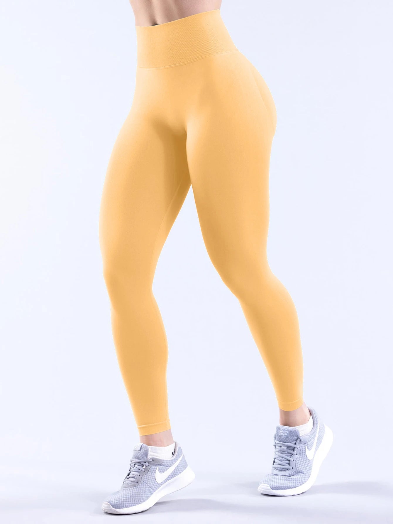 Women's Solid High Waisted Yoga Pants Butt Lifting Tummy Control Stretchy 4-Way Stretch Workout Leggings breathable Gym Fitness