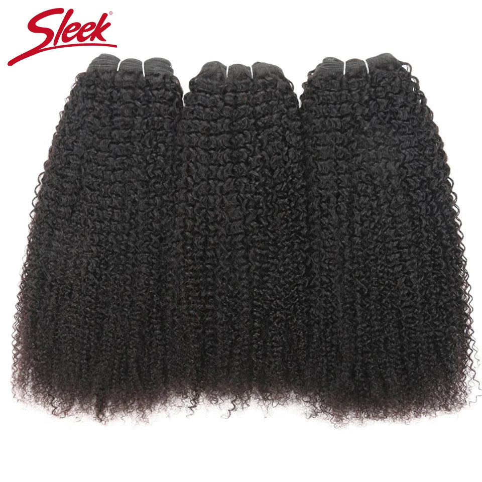 Sleek Afro Kinky Weave Curly Hair Peruvian Human Hair Weave Bundles Deal  #1B #2 #4 Brown Remy Hair Extension