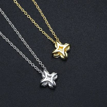 Women's Neck Chain Simple Daily Crystal Flower Pendant Necklaces Gold Color Chokers Birthday Gift For Girls Fashion Jewelry N087
