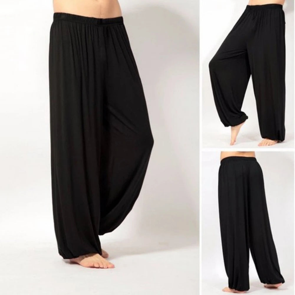 Yoga Pants Men\'s Casual Solid Color Baggy Trousers Belly Dance  Harem  Slacks sweatpants Trendy Loose  Clothing