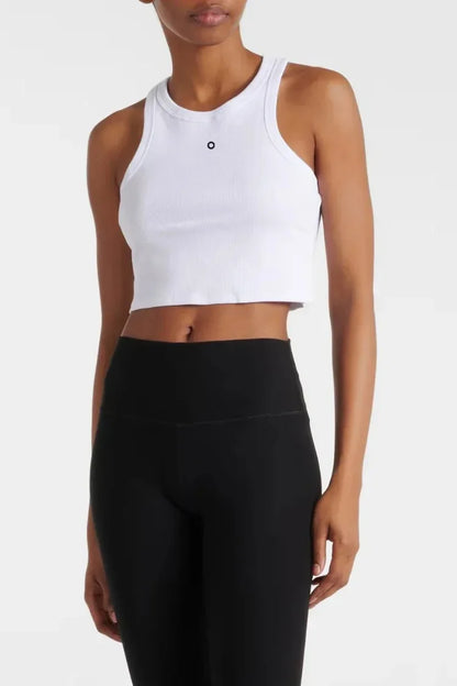 Cotton Sleeveless Tank Top for Women Summer New White Slim Yoga Fitness Vest Leisure Running Gym Breathable Pilates Tank Top