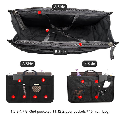 Women Make Up Cosmetic Bag Travel Handbag Nylon Large Container Make Up Case Organizer Bags Ladies Foldable Purse Clutch Bag