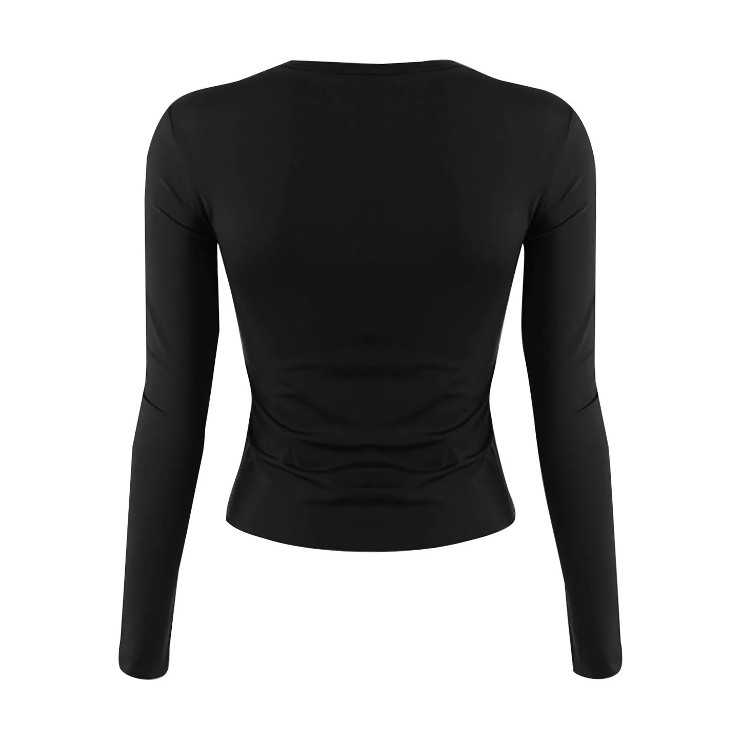 Women's Fashion Solid Colour Round Neck Long Sleeve T-Shirt Top Tops for Women Womens Tops and Blouses Trendy Womens Summer Tops