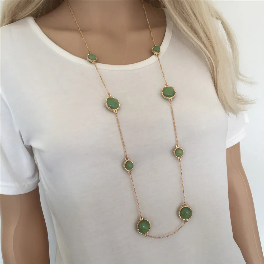 Chain Necklace for Women Gold Color Chain Necklace Pendant on neck Bohemian Sweater Necklace Women Jewelry Wholesale