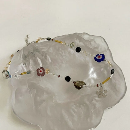 Beaded Clavicle Necklace Acrylic Flower Pendant Neckalces Elegant Accessory Women Neck Jewelry Suitable for Any Occasion