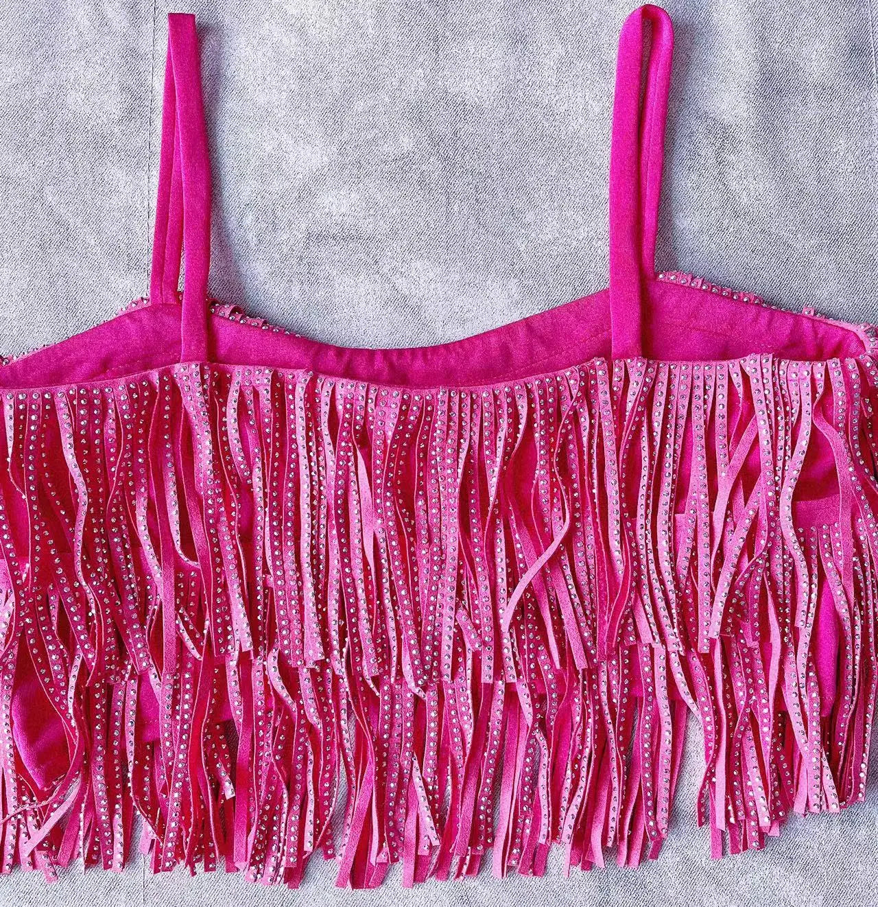 Women Skirt Fashion 2025 New Autumn High Waist Belt Multi Layer Short  Heavy Drilling Rhinestones Fringed Skirt with Cake A Line