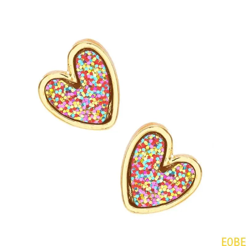 E0BE Creative Heart Earrings A Must Have Ear Studs Charm For Trendy Women's Wardrobe