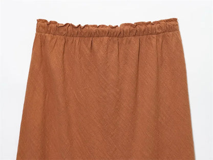 Women's Skirt New Fall 2025 Solid Color Drawstring Design Skirt Skirt Casual Fashion Personality Versatile