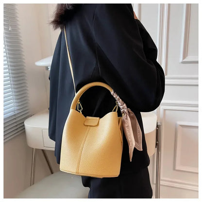 Fashion Women Crossbody Bags Autumn Winter Shoulder Bags Luxury Brand Design Bucket Bag Ladies PU Leather Portable Hand Bags