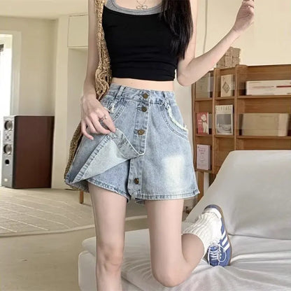 Summer Jeans Women Pants Jeans Skirt Skirt Skirts for Women Denim Woman Pants Jean Coquette Shoujo Girl Style Women's Flared Y2k