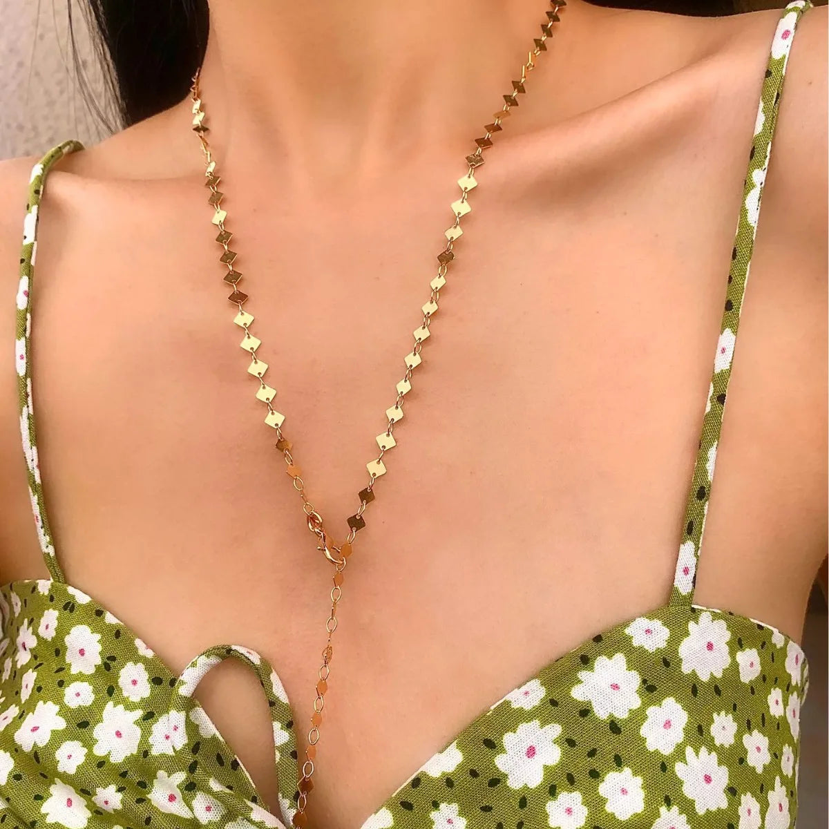 New Chic Long Round Necklaces for Women Teens Girls Sexy Y Necklace Collar Layered Metal Chain Personaliz Simply Jewelry