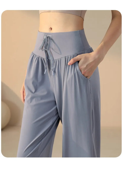 Women's Casual Loose Yoga Pants Dance Running Outdoor Sports Long Trousers Qui Dry Breathable Comfortable Sweatpants