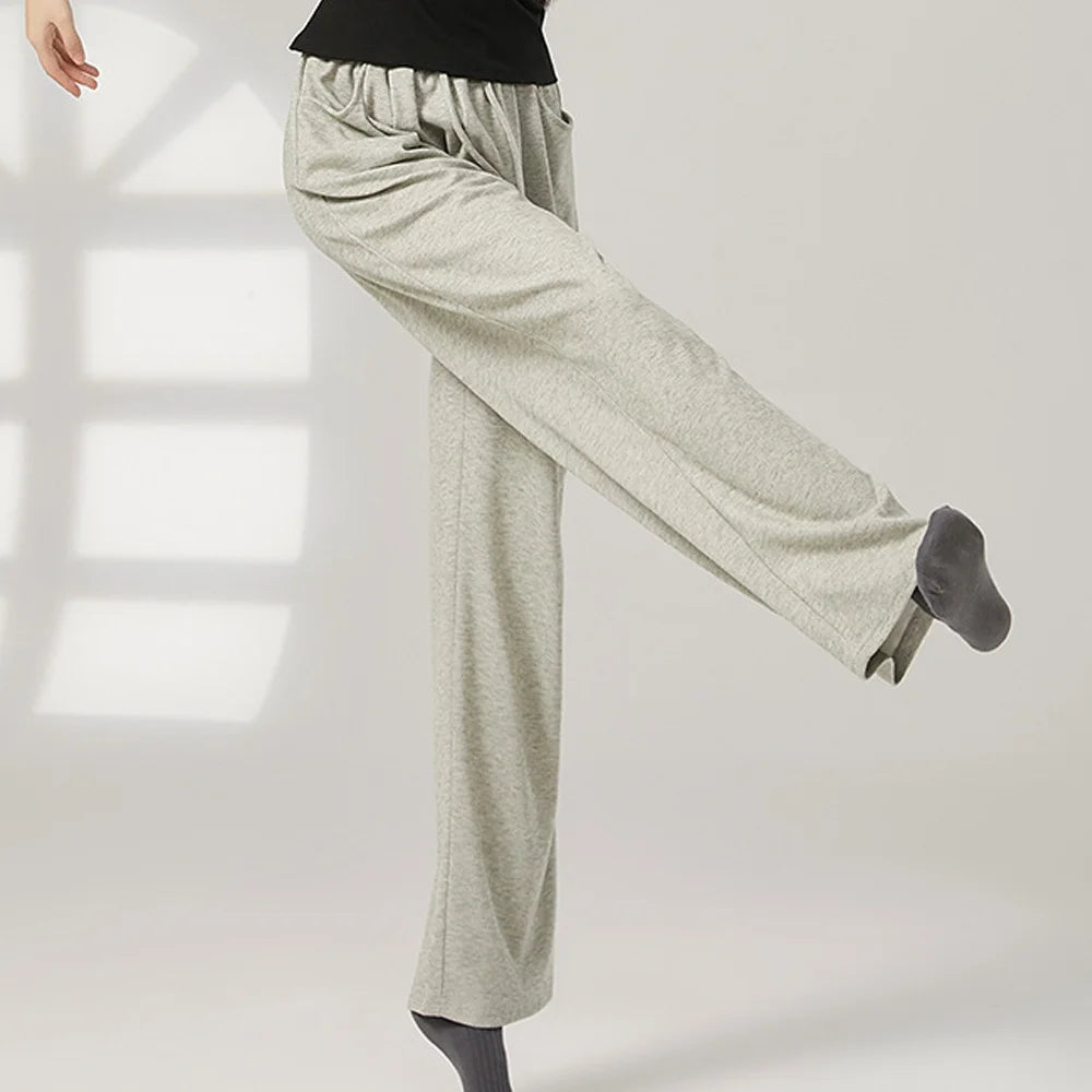 Women Loose Yoga Pants Autumn Soft Drawstring High Waist Modern Dance Sport Wide Leg Clothes Classical Dancing Training Trousers